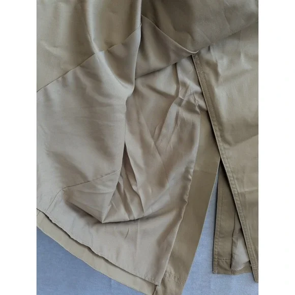 Trench Wrap Midi Skirt 10 Khaki Tan Belted Double Breasted Ann Taylor LOFT - Picture 6 of 7